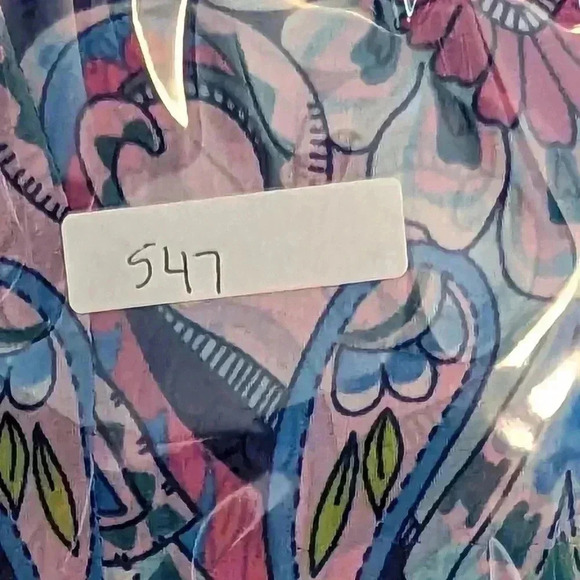 Candy Rose Pink And Blue Open Front Paisley Top Size M/L Tangled Tie Hem - Picture 9 of 9